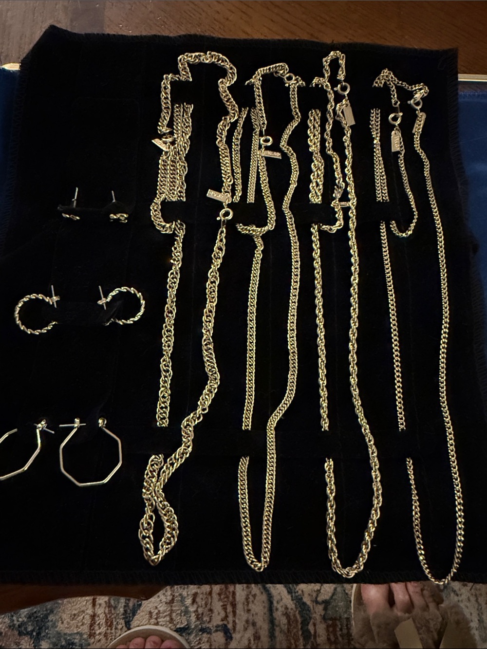 18k Gold-Plated Women's Necklace, Bracelet & Earring Sets- Multiple Chains